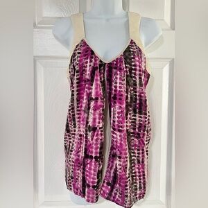 Karen Zambos Vintage Couture 100% Silk Ruched Sleeveless Top | Size 6